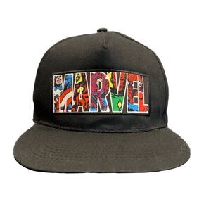 Marvel logo classic snapback flat brim hat